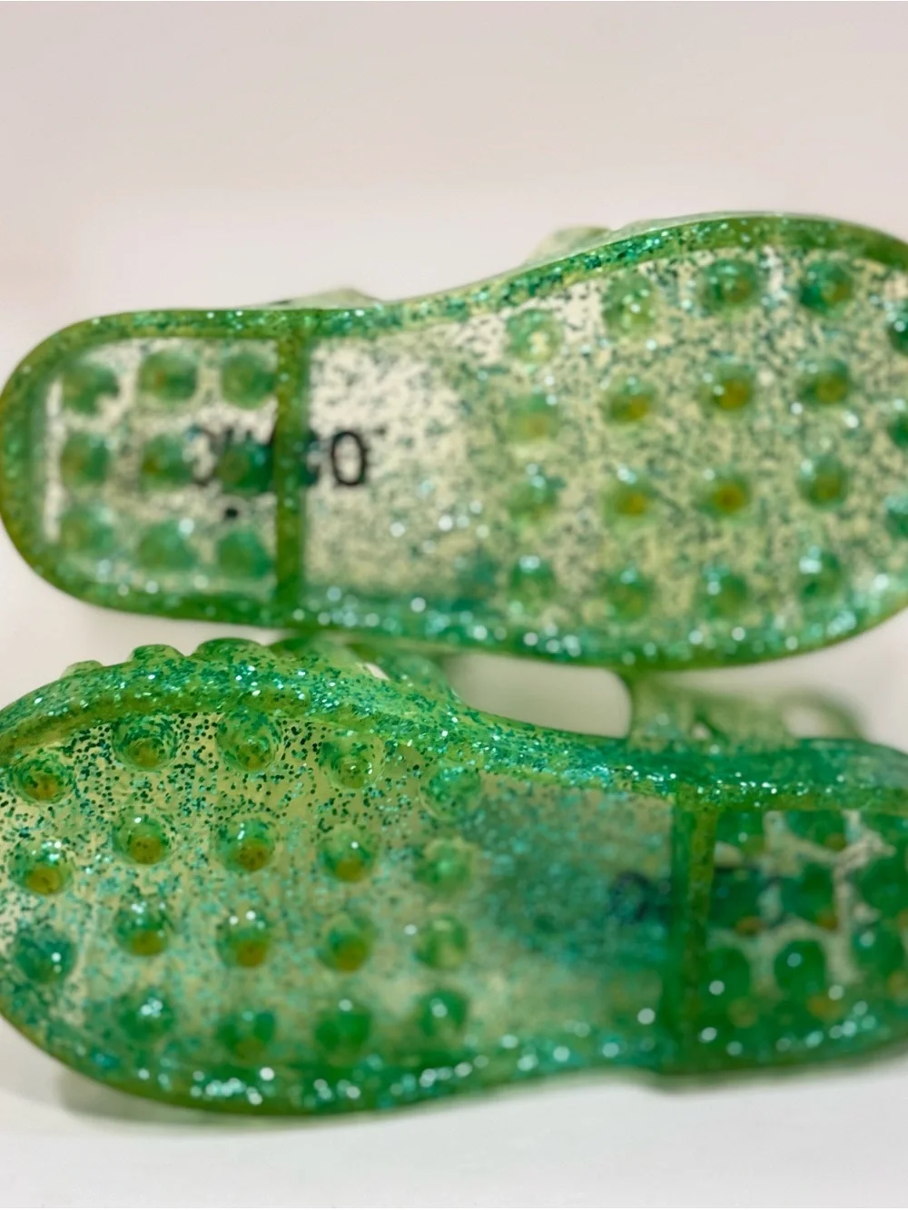 Circo Glitter Jelly Sandals in Mint Green Hook Loop Closure Water Shoe Sz S 5/6